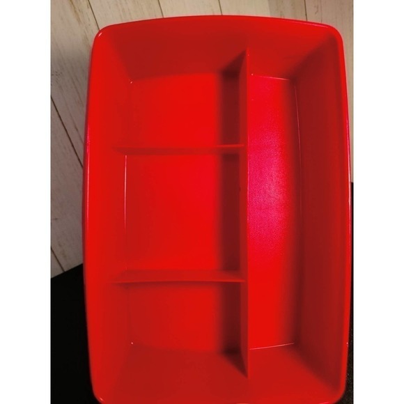 Tupperware Vintage Stow-N-Go Organization Container Set Red  (C6) - Picture 5 of 11